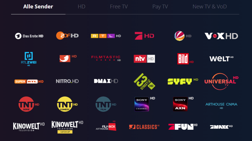 waipu.tv Sender im Überblick