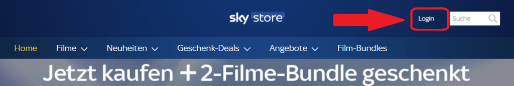 Sky Store Anmeldung