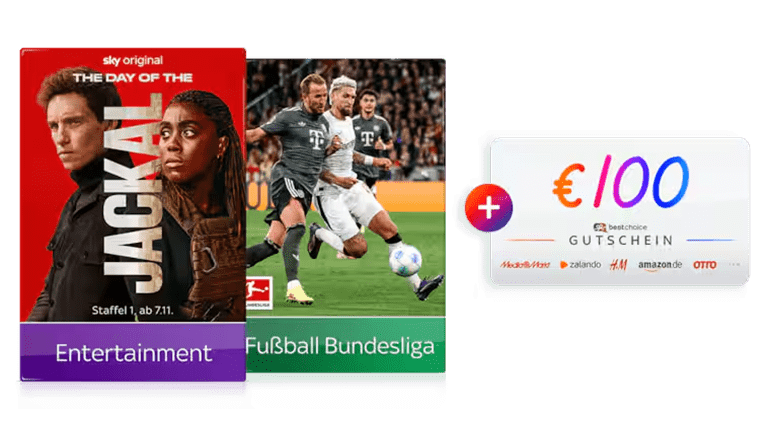 Sky Angebot: Bundesliga und 2. Bundesliga für nur 30 € mtl. + 100 € Gutschein
